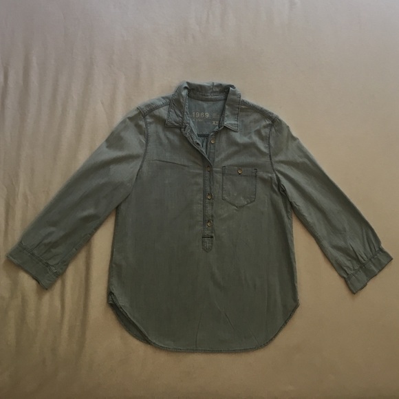 Gap chambray 3/4 sleeve Shirt Size XS - Picture 2 of 4